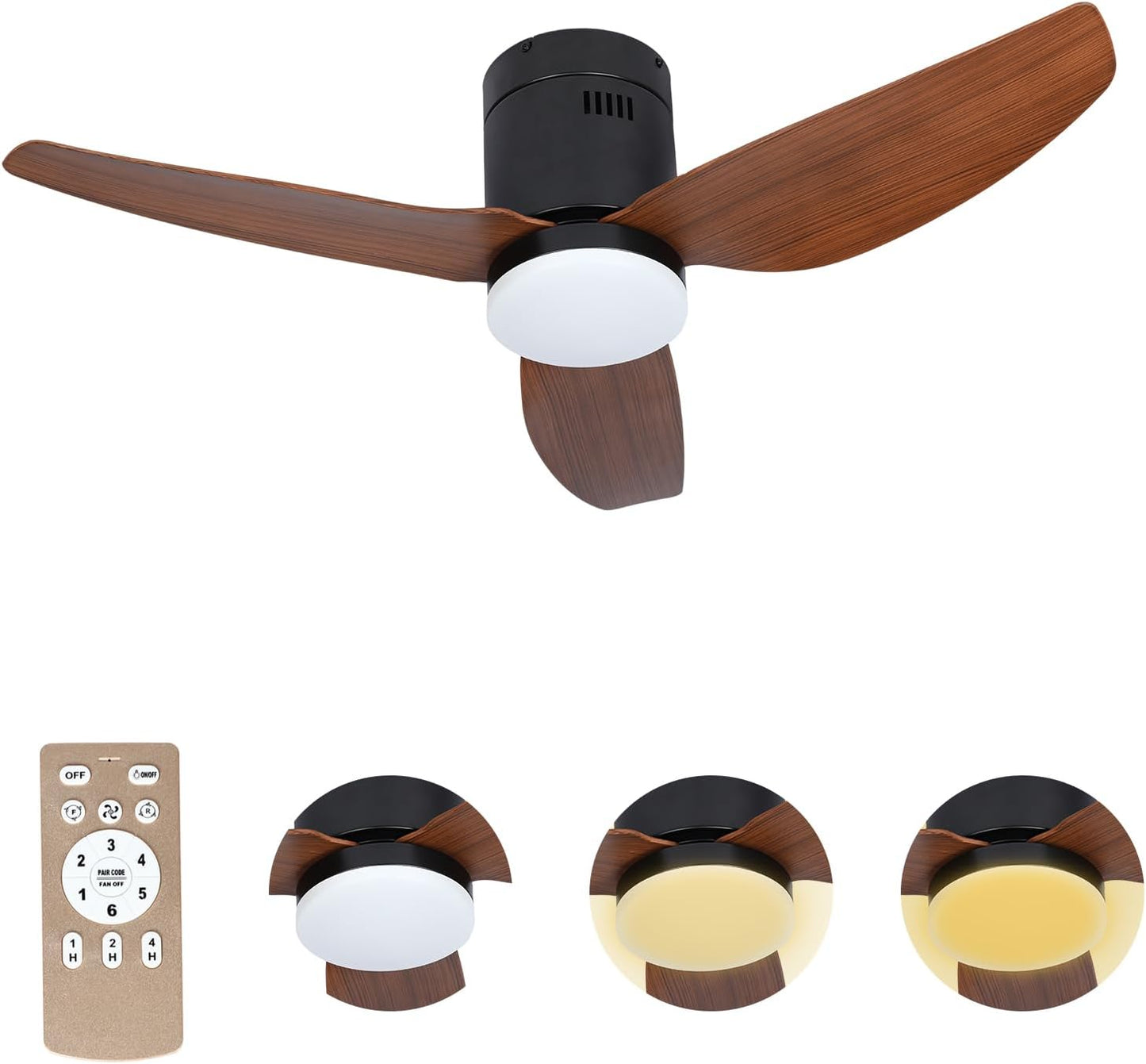 40 Inch Ceiling Fan with LED Light, Remote and App Control