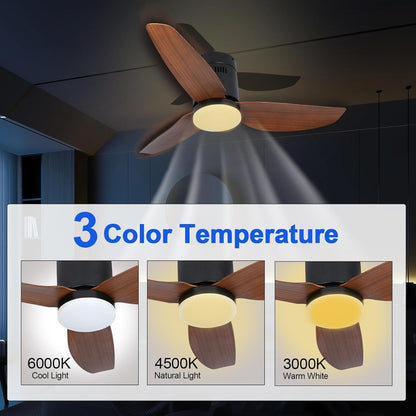 40 Inch Ceiling Fan with LED Light, Remote and App Control