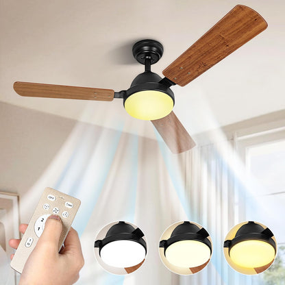 44 Inch Ceiling Fan with LED Light, Remote and App Control
