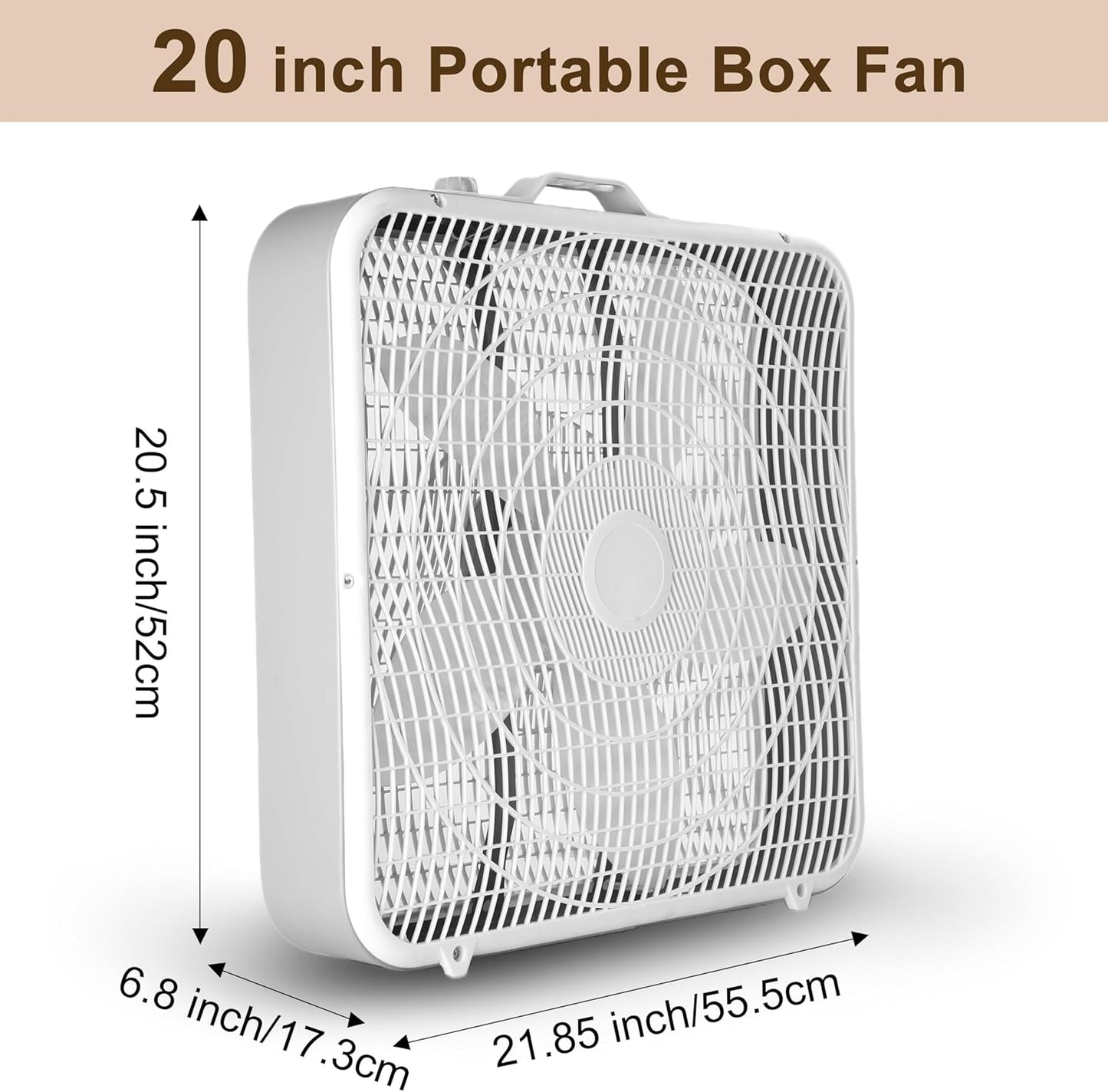 Box Fan with Carry Handle