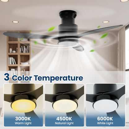 42 Inch Ceiling Fan with LED Light, Remote and App Control