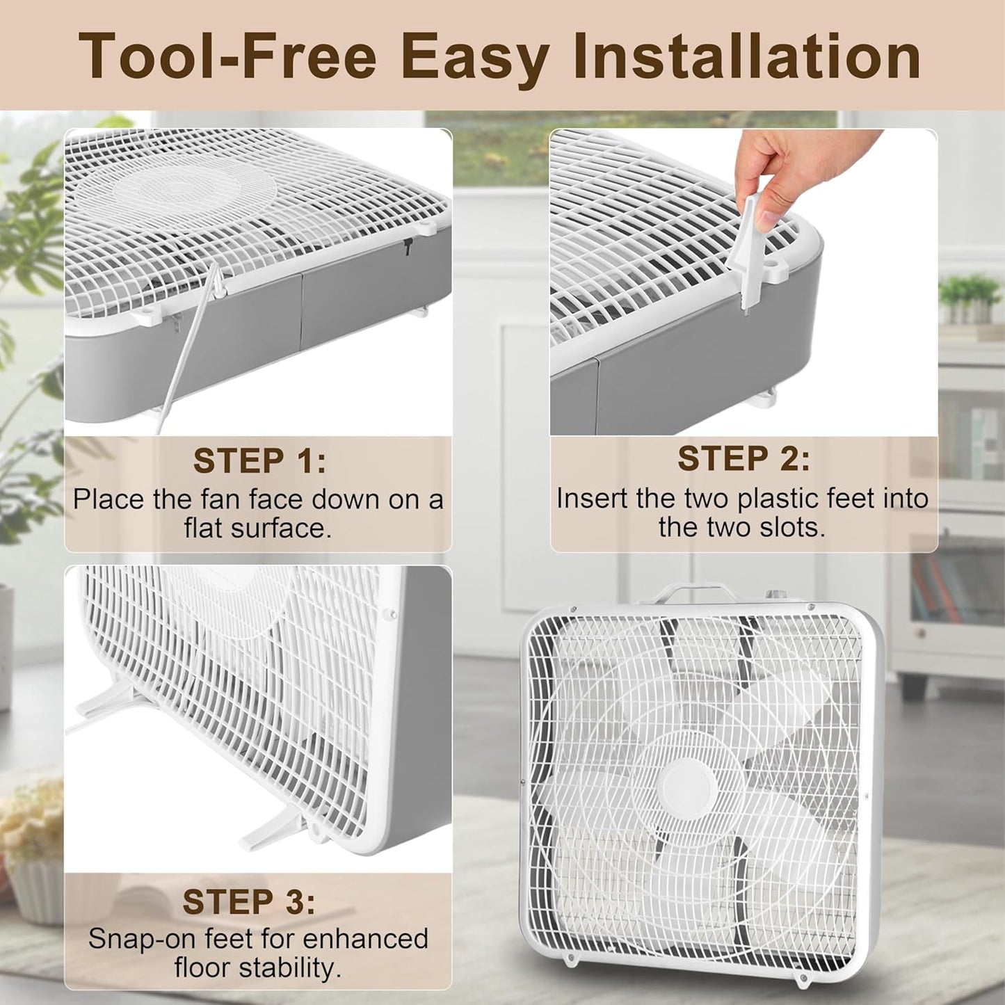 Box Fan with Carry Handle