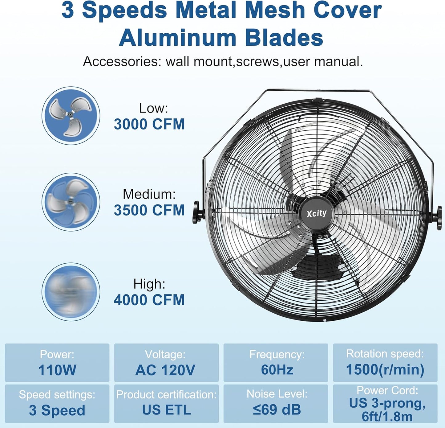 Metal Wall Mounted Fan