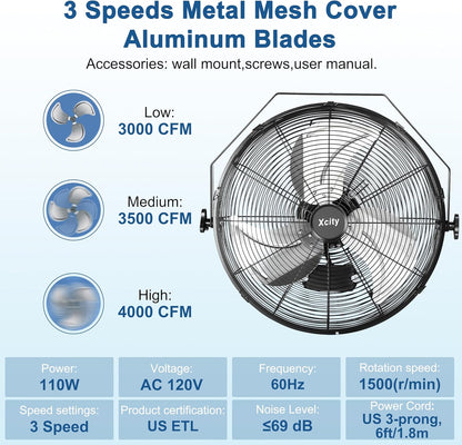 Metal Wall Mounted Fan