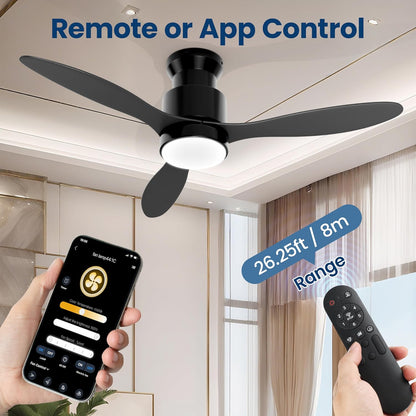 42 Inch Ceiling Fan with LED Light, Remote and App Control