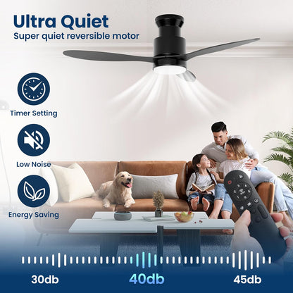 42 Inch Ceiling Fan with LED Light, Remote and App Control