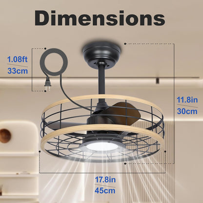 Low Profile Ceiling Fan with Lights and Remote