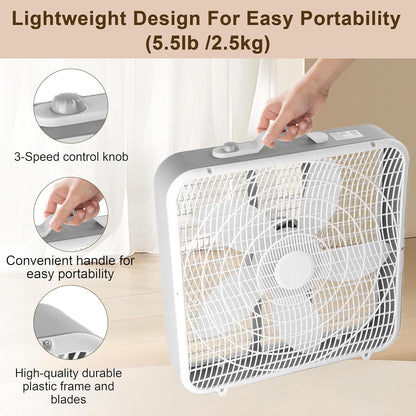 Box Fan with Carry Handle