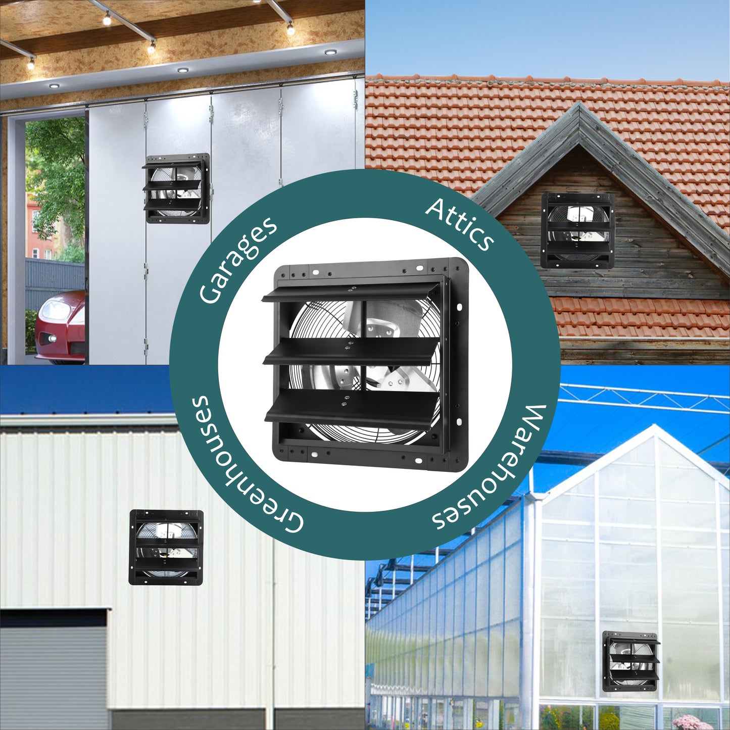 Wall Mounted Shutter Exhaust Fan with Thermostat & Humidity controller