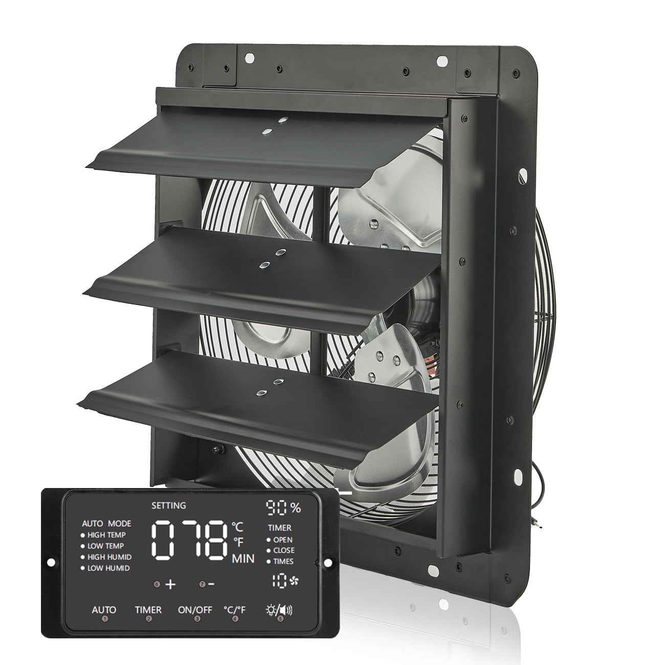 Wall Mounted Shutter Exhaust Fan with Thermostat & Humidity controller