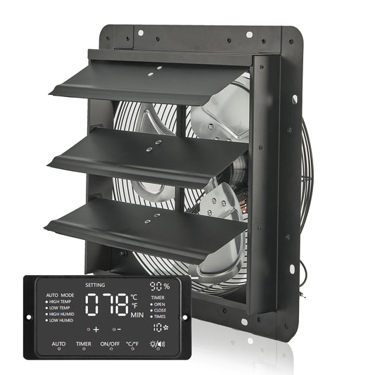Wall Mounted Shutter Exhaust Fan with Thermostat & Humidity controller