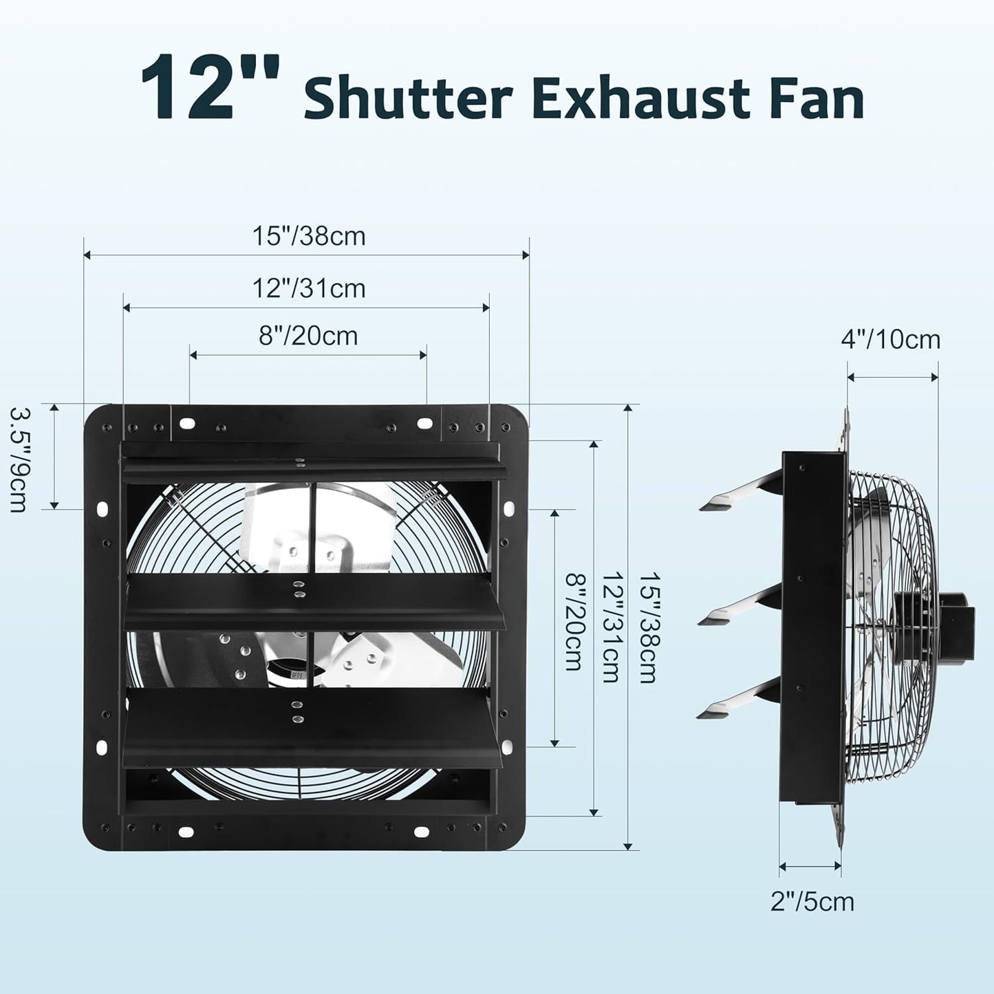 Wall Mounted Shutter Exhaust Fan with Thermostat & Humidity controller